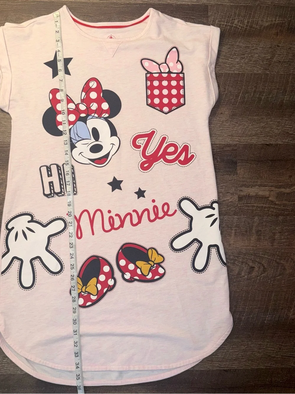 Disney Store Minnie Mouse Pink Graphic Nightshirt Size XS/S - Picture 7 of 8